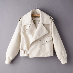 Luxe Professional Women's Leather Blazer - Timeless Elegance & Power