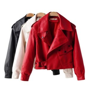 Luxe Professional Women's Leather Blazer - Timeless Elegance & Power