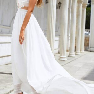 Luxury Bridal Chiffon Lace Gown - Timeless Elegance & Exquisite Sophistication