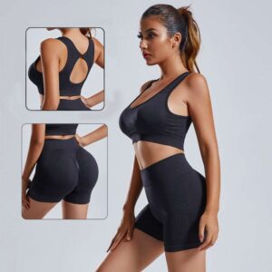 Women 2pcs Yoga Set Vest And Shorts Tracksuit