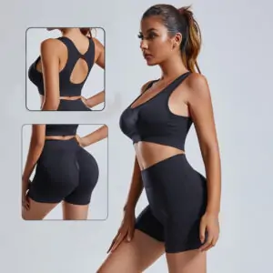 Women 2pcs Yoga Set Vest And Shorts Tracksuit