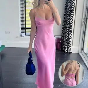 Women Camis Satin Long Dress Sexy Backless Summer Dress