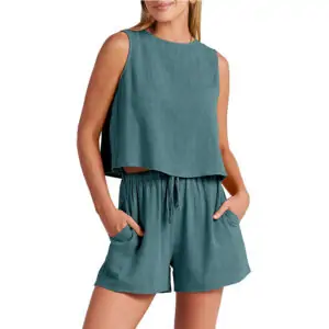 Premium Sleeveless Top & Tailored Shorts Set - Elevate Your Style with Luxury