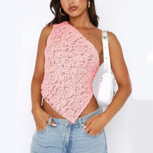 Womens Ins Lace Backless Top