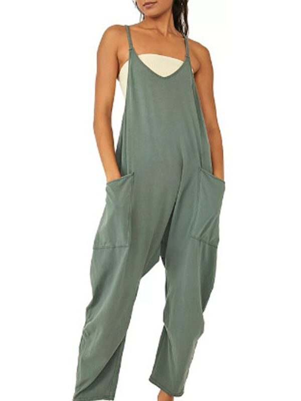 Women Loose Sleeveless Jumpsuits Spaghetti Strap Romper