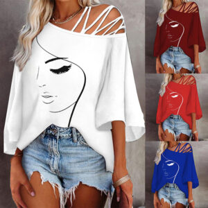 Women Stitching Loose Casual Tops