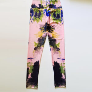 Women Ink Pattern Leggings High Waist Elastic Sports Yoga Pants