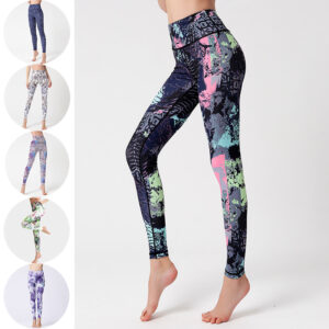 Tie Dye Leggings Workout Sports High Waist Women Tights