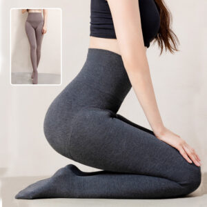 Women Winter High Waist Leggings With Sock Fashion Slim Pantyhose