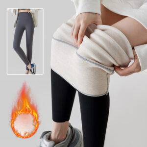 Women High Waist Cashmere Leggings Winter Warm Solid Plush Pants